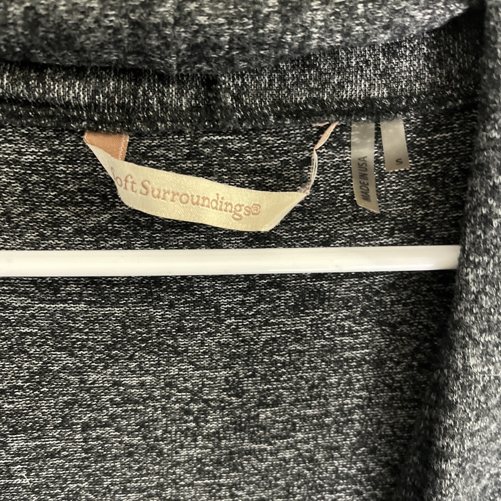 Soft Surroundings Cardigan Womens S Grey Marl Open Front Longline Duster Travel - Picture 2 of 7